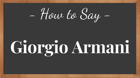 fendi pronounce|how to pronounce giorgio armani.